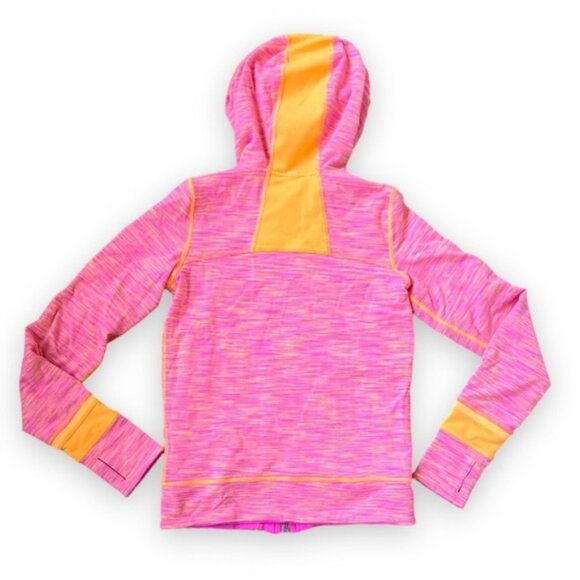 Girls Ivivva pink and Orange perfect your practice reversible jacket size 10 - Picture 2 of 7